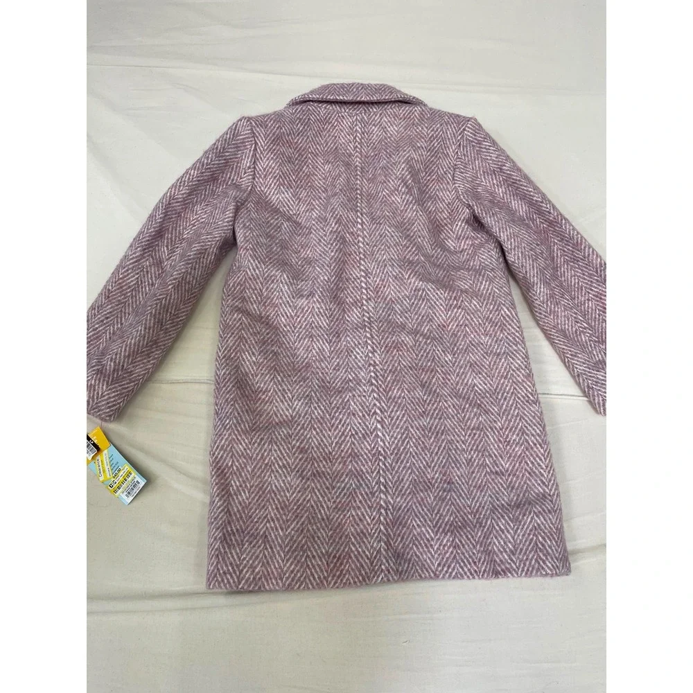 Cat & Jack Girls Purple Herringbone Overcoat Jacket Size M 8-10